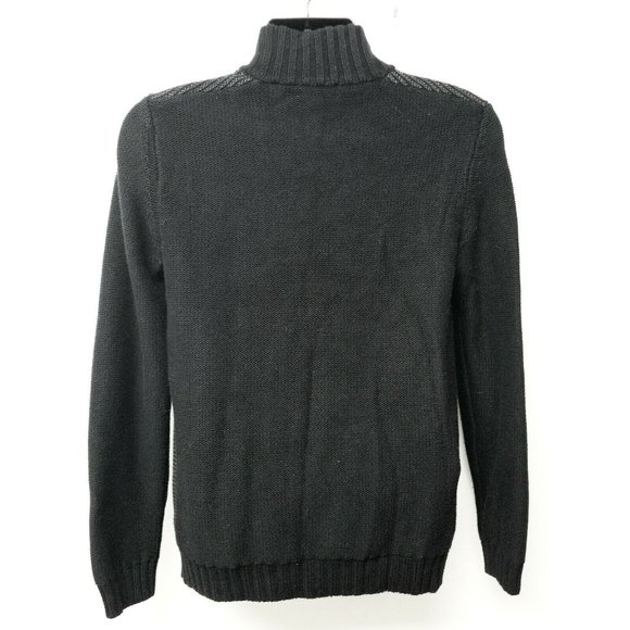 Calvin Klein Jeans Men's Black Full Zipper Knit Sweater Size Medium - Picture 4 of 5